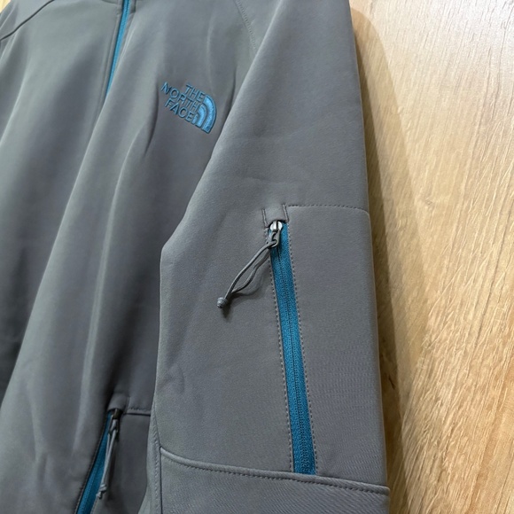 The North Face Jacket Mens Large Gray Apex Windwall Softshell Coat Fleece Lined - Picture 8 of 16